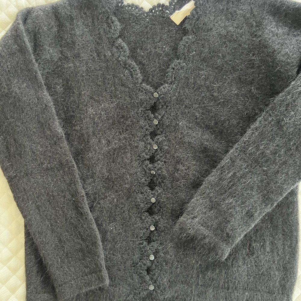 Sezane Black Cardigan Sweater